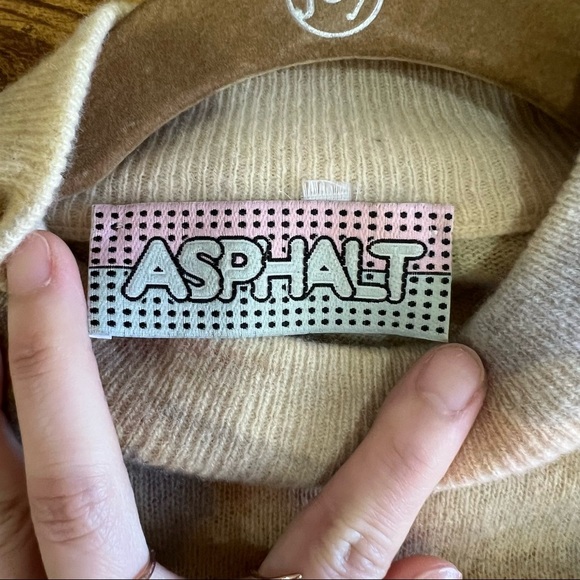 ASPHALT Womens Wool Blend Butter Yellow Floral Sweater Sz M-L Boho Casual - Picture 3 of 7